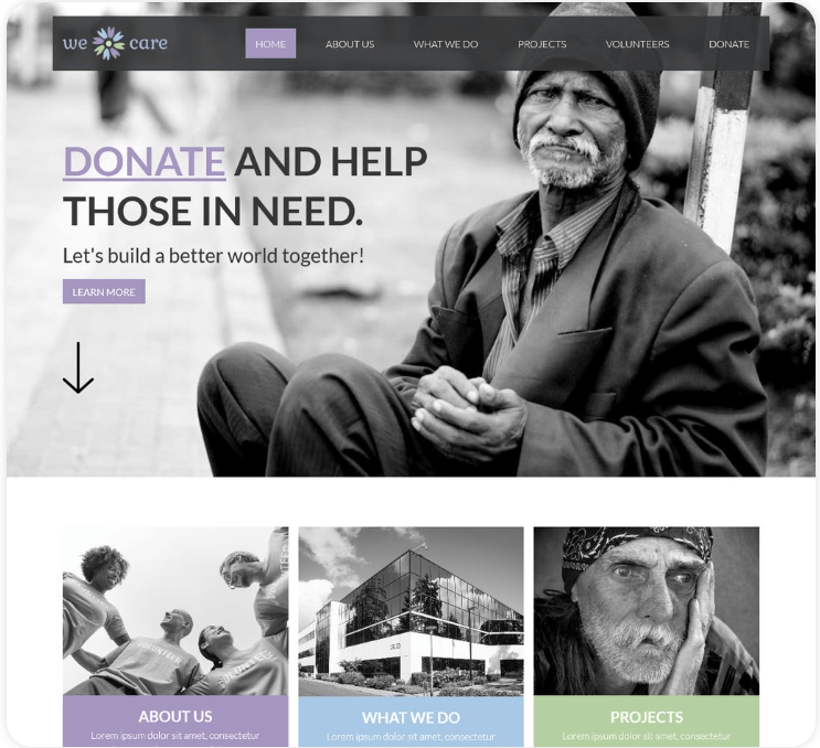 Plantilla WeCare — sitio web tipo servicios de salud