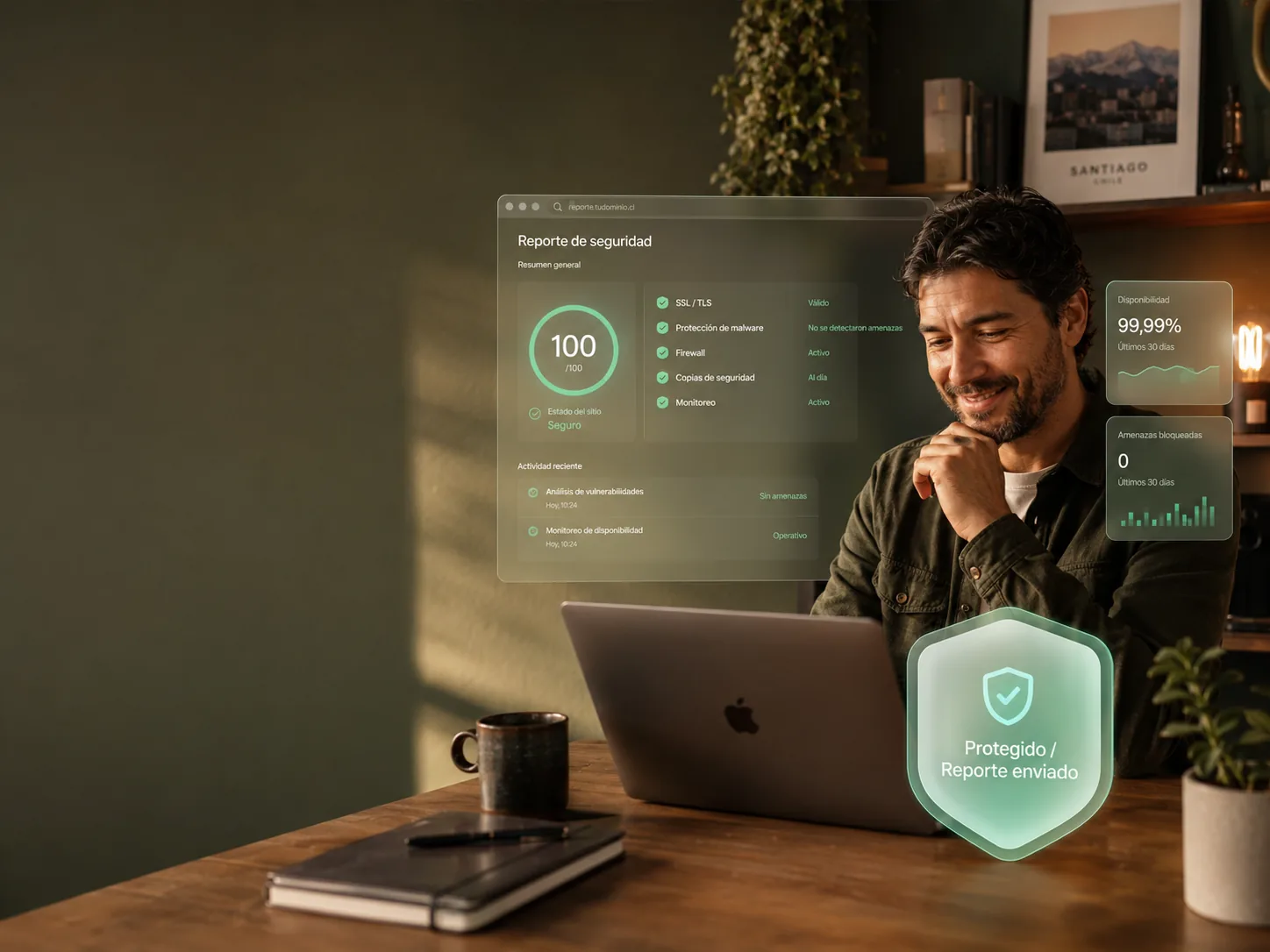 Reporte de seguridad WordPress de Centinela WP